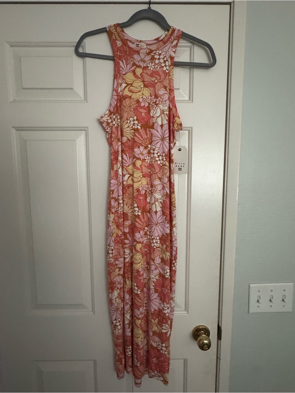 Billabong Coral Floral Racerback Maxi Dress